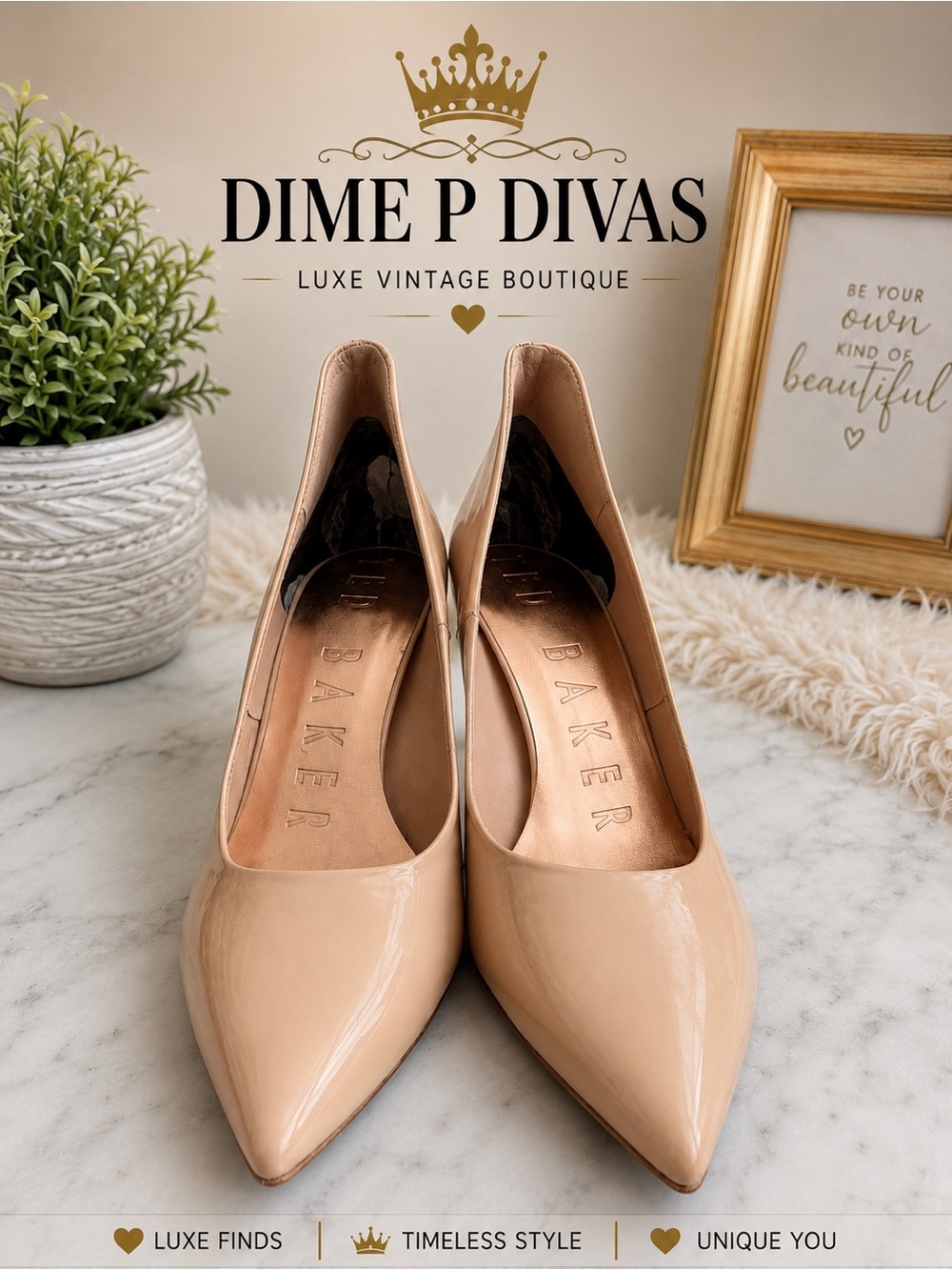 Ted Baker Blush Patent Pointed Toe Pumps